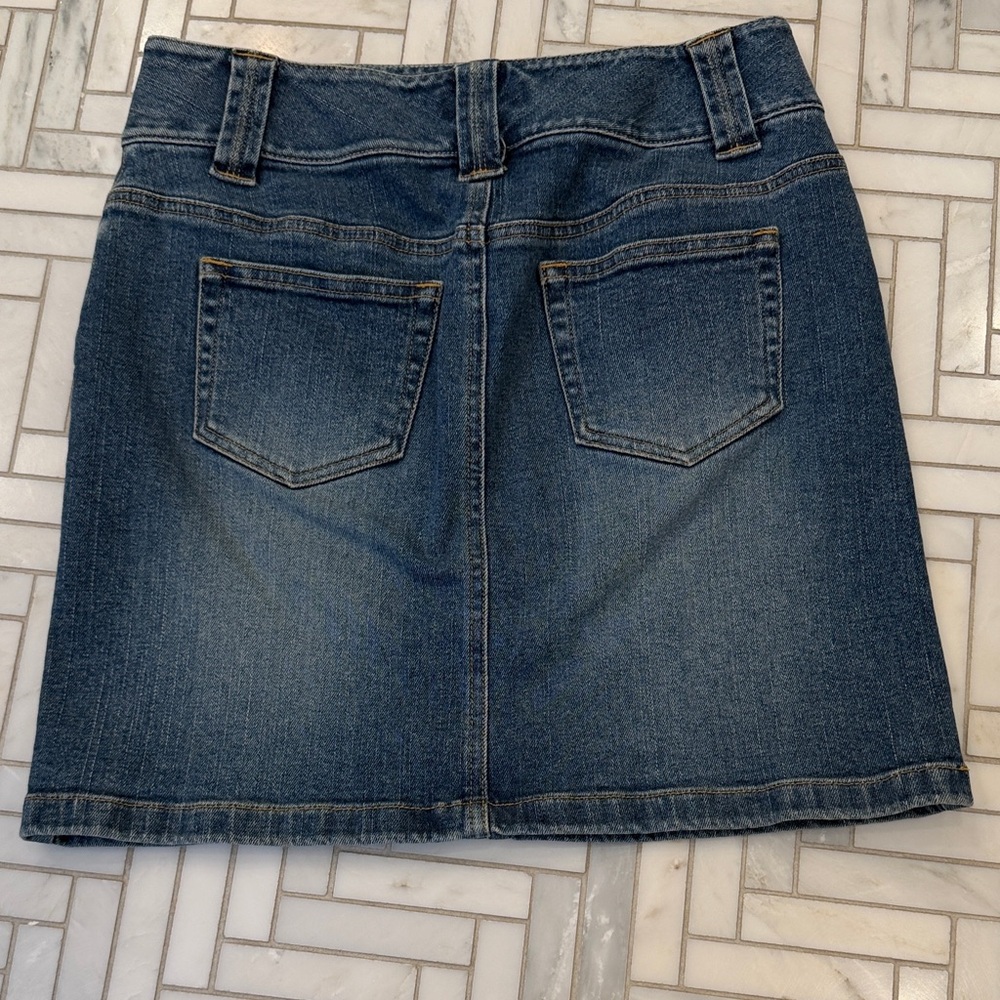 LOFT Dark Blue Denim Mini Skirt - Picture 2 of 4